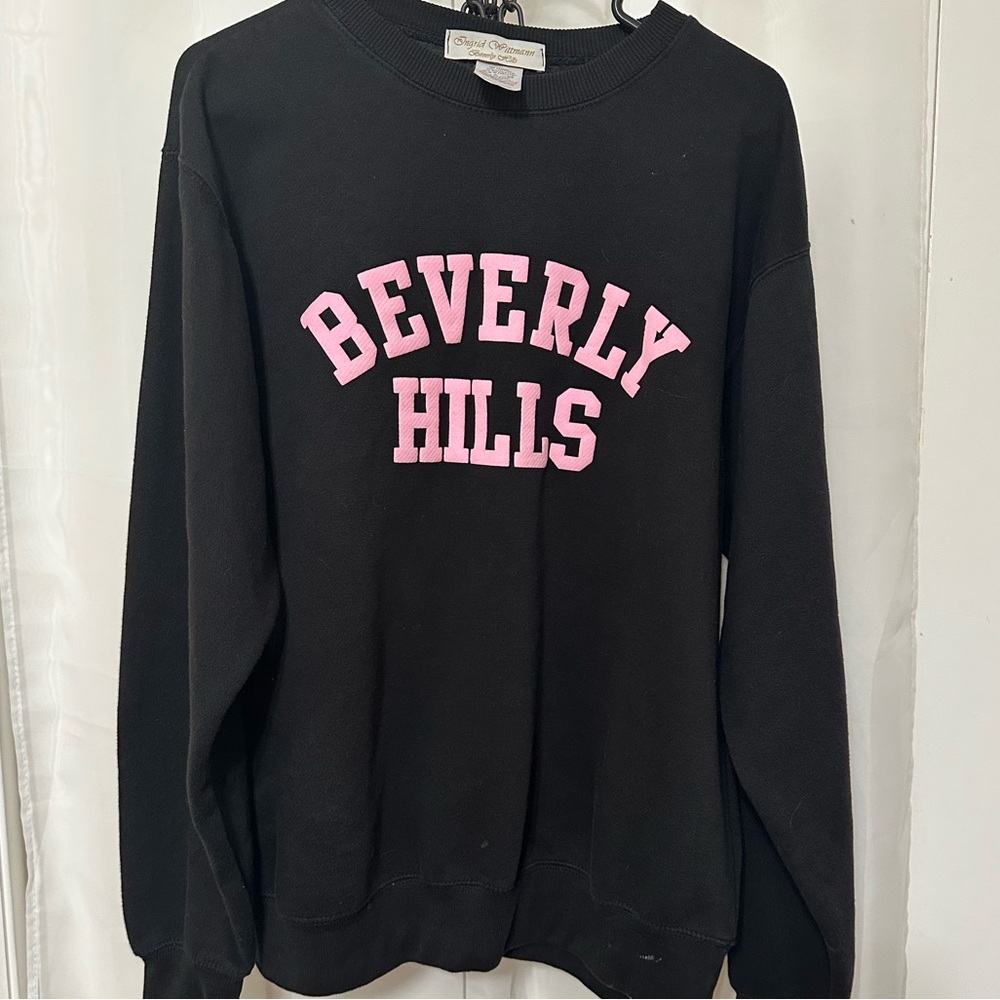 Ingrid Wittman - Sweatshirt- Designer Black & Pink Sweatshirt - (M)